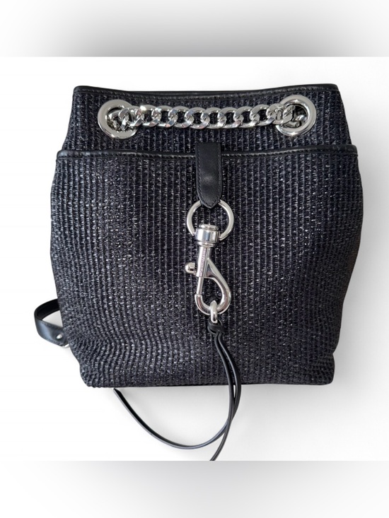 Rebecca Minkoff Handbags - NWT Rebecca Minkoff Edie Large Black Woven Straw Bucket Shoulder Bag Purse New